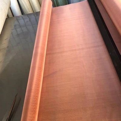 Tissu de câblage cuivre 150 180 200 250 fil tissé par Mesh Pure Red Copper Infused Mesh Cloth Fabric For EMI Shielding Faraday