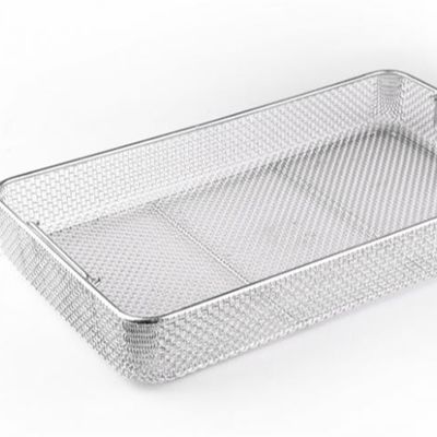 Panier de lavage d'acier inoxydable, avec le panier de lavage de lixiviat de grillage de l'acier inoxydable 316 de la forme 304 de place de poignée propre