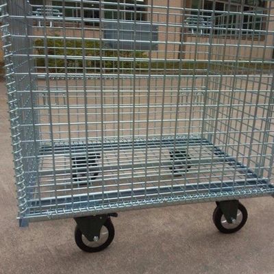 Vente directe Mesh Storage Cage bon marché fort, entrepôt pliable lourd d'usine de pliage de palette en métal de grillage verrouillable